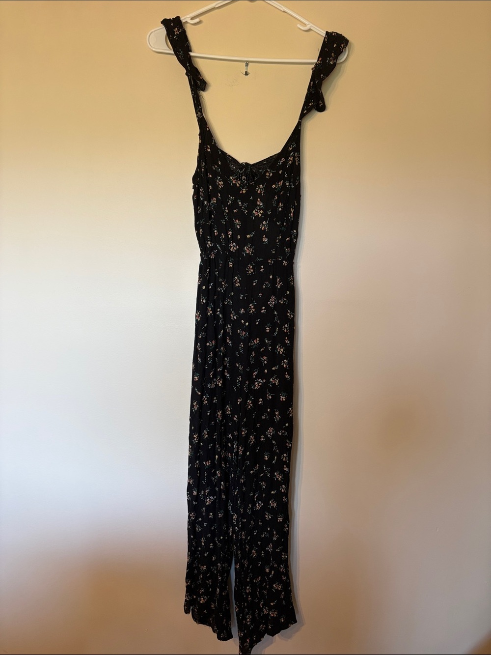 Promesa Black Floral Tie-Shoulder Wide-Leg Jumpsuit